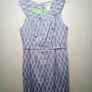 Robbie Bee Dress 6 Sleeveless Patterned Gray White